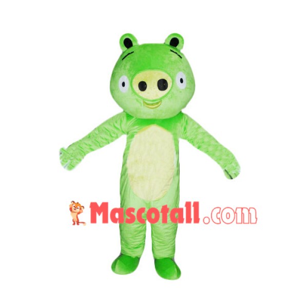 Cartoon Green Pig Mascot Costume