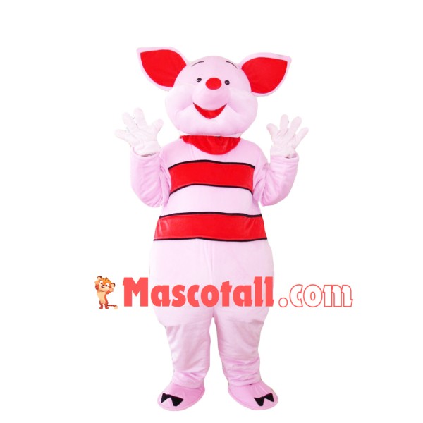 Pink Striped Piglet Mascot Costume