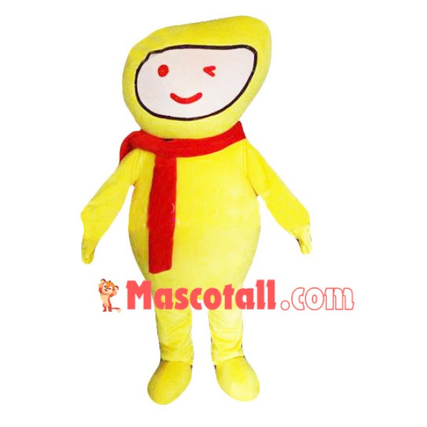 Scarf Mango Man Mascot Cartoon Costume