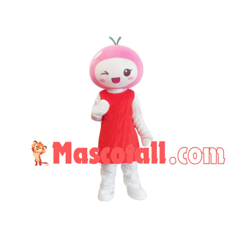 Pink Cherry Girl Mascot Costume