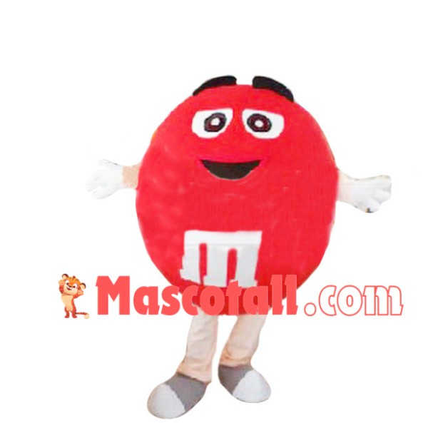Red M Chocolate Bean Mascot Costume
