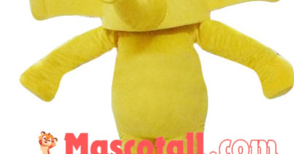 Cute Cartoon Yellow Elephant Mascot Costume