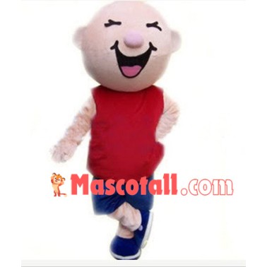 Smiling Bald Boy Mascot Costume