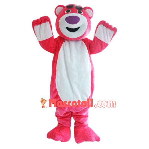 Purple Nose Strawberry Bear Mascot Costume