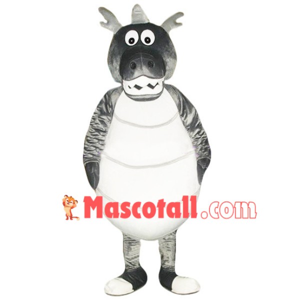 Round Body Gray Dragon Mascot Costume