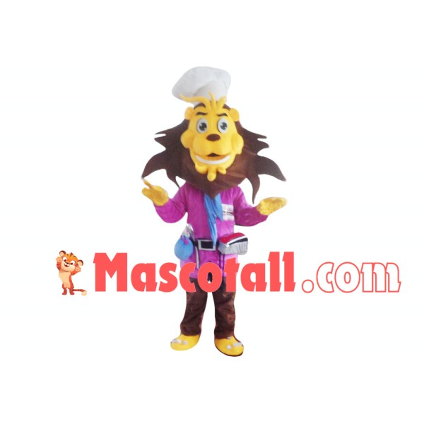 Experienced Barber Lion Mascot Costume