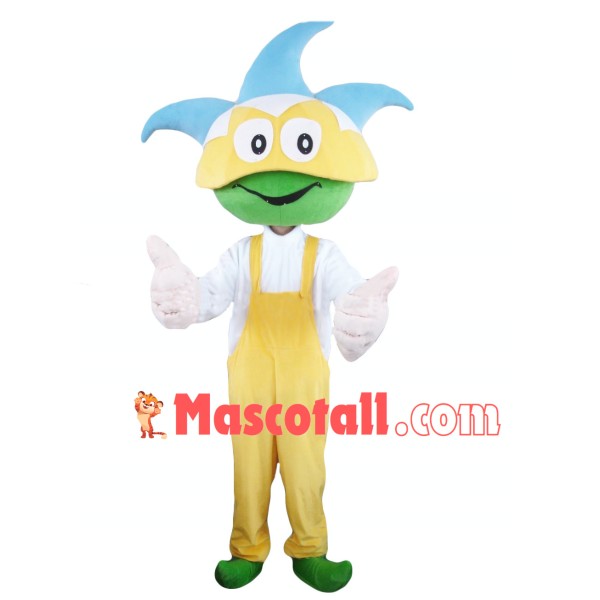Lovely Blue Grass Doll Mascot Costume