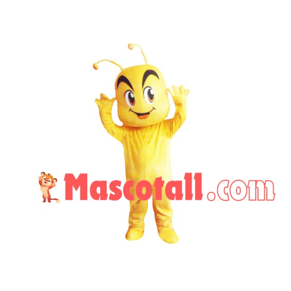 Square Face Yellow Ant Mascot Costume