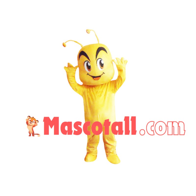 Square Face Yellow Ant Mascot Costume