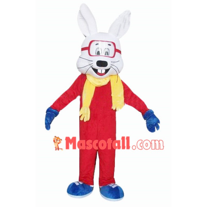 Ski Bunny With Goggles Mascot Costume