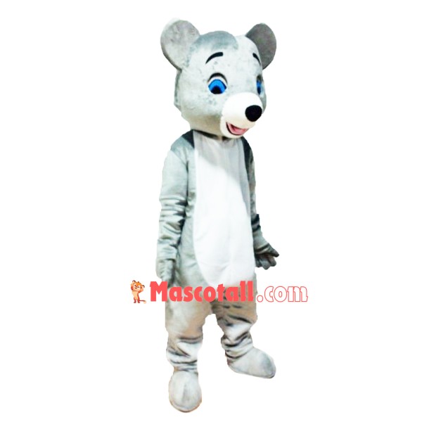 Glad Tall Gray Bear Mascot Costume