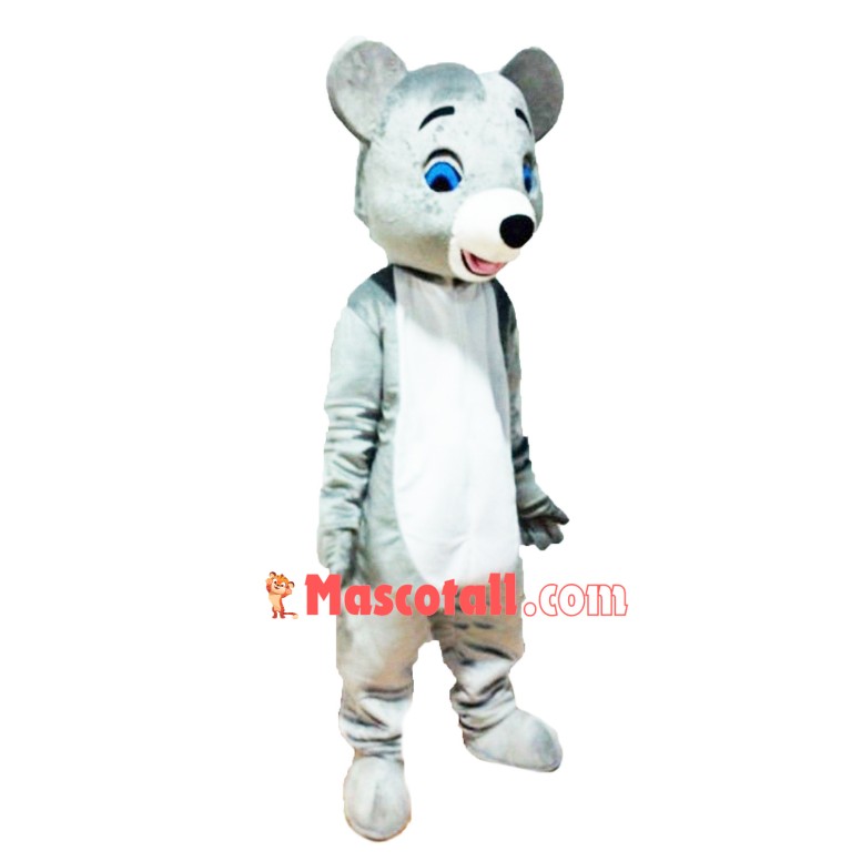 Glad Tall Gray Bear Mascot Costume