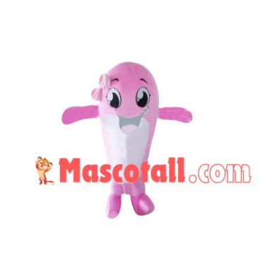 Little Pink Bow Dolphin Mascot Costume