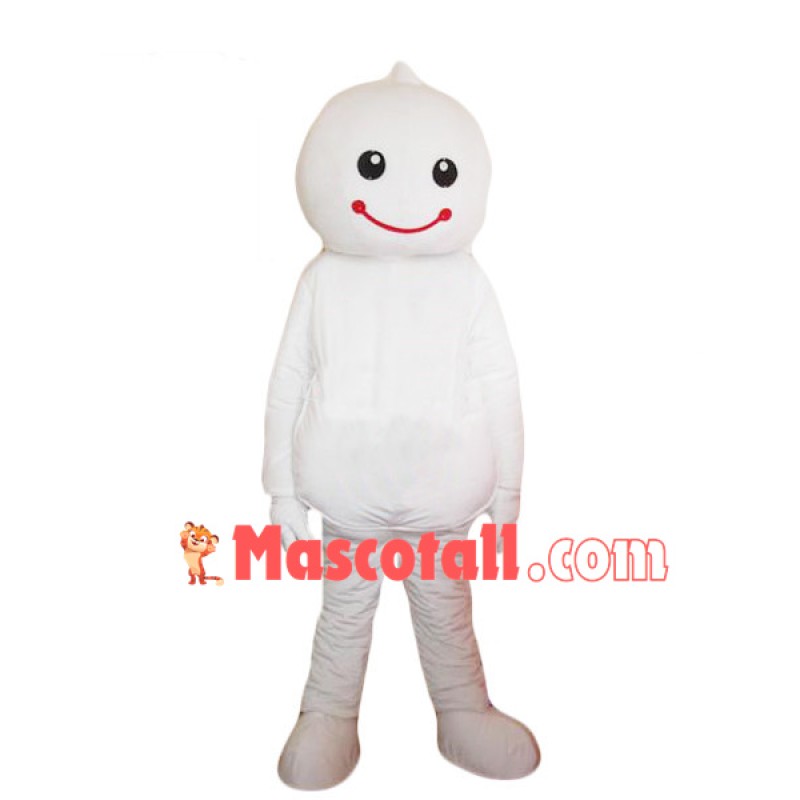 All Over White Smile Doll Mascot Costume