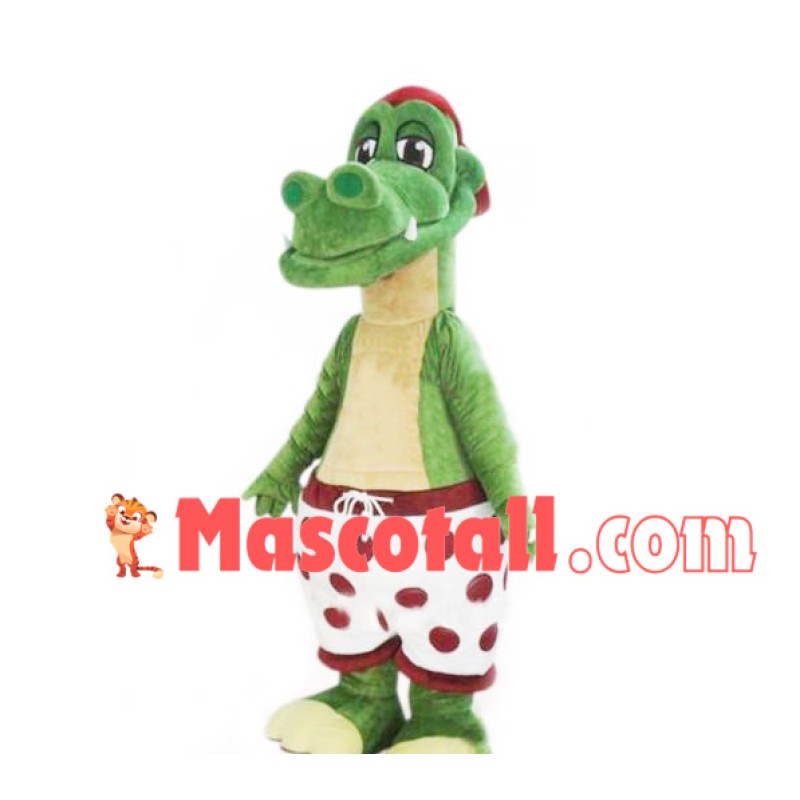 Little Green Dragon In Polka Dot Panties Mascot Costume