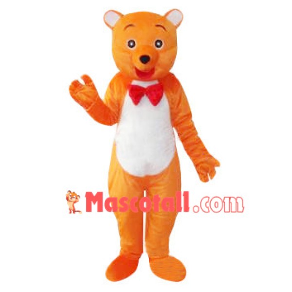 Orange Bear Cartoon Mascot Costume
