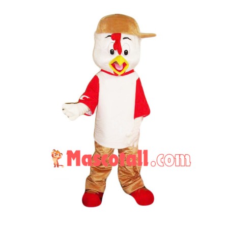 Hiphop Sport White Chicken Mascot Costume