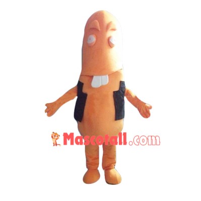 Buck Teeth Ham Sausage Mascot Cartoon Costume