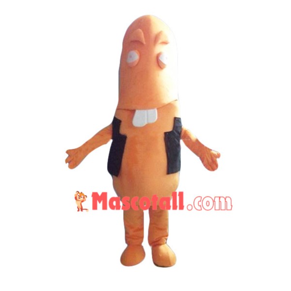Buck Teeth Ham Sausage Mascot Cartoon Costume
