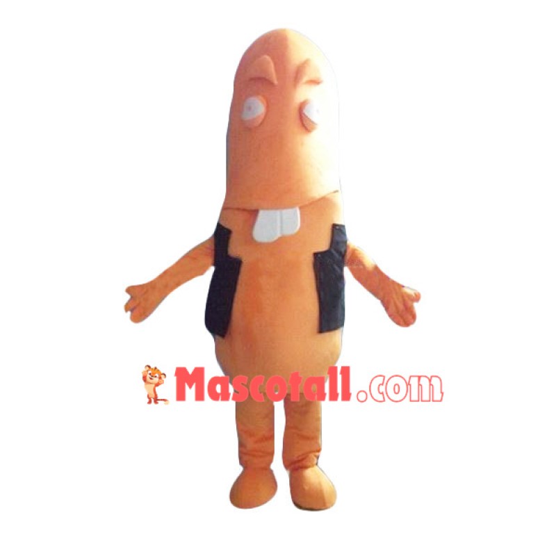 Buck Teeth Ham Sausage Mascot Cartoon Costume