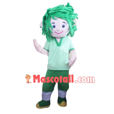 Green Afro Male Nurse Mascot Costume