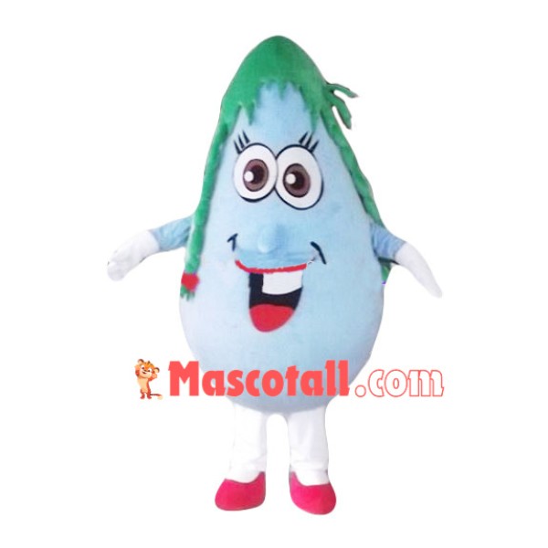 Funny Green Hair Light Bulb Mascot Costume