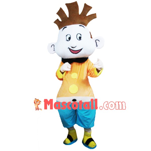 Casual Boy In Slippers Mascot Costume