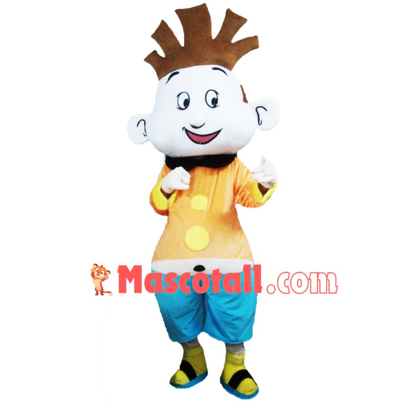Casual Boy In Slippers Mascot Costume