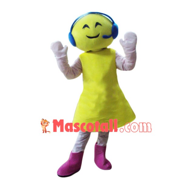 Enthusiastic Lady Tour Guide Mascot Costume