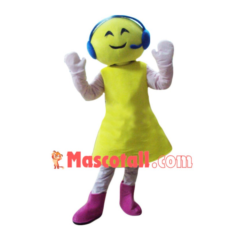 Enthusiastic Lady Tour Guide Mascot Costume