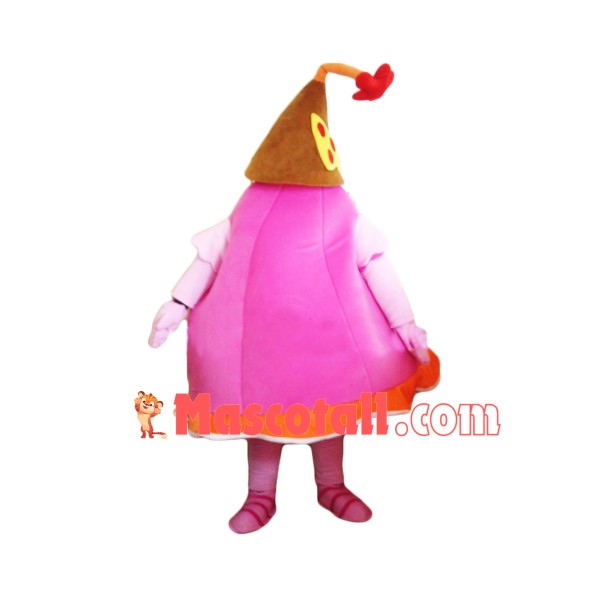 Bright Pink Hand Bell Mascot Costume
