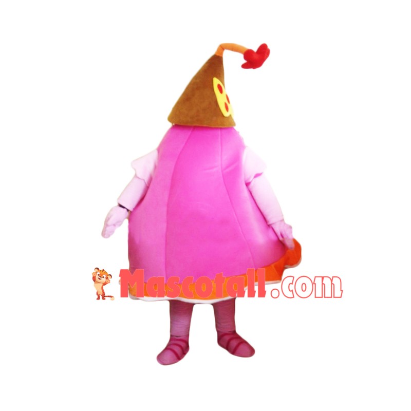 Bright Pink Hand Bell Mascot Costume