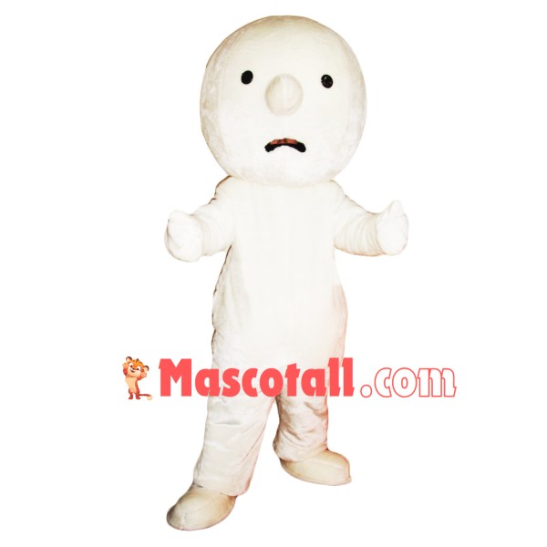 Drowsy Simple Snowman Mascot Costume