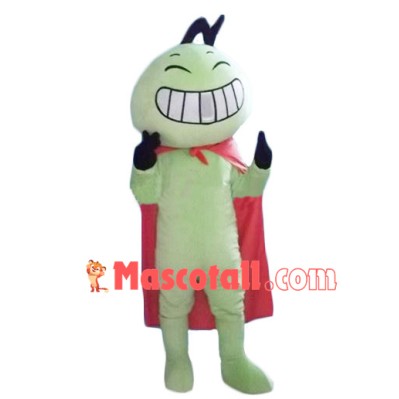 Excited Green Lightning Man Mascot Costume