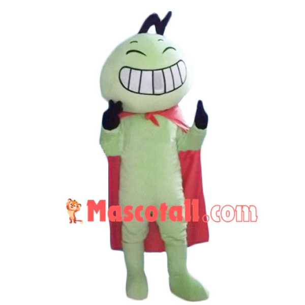 Excited Green Lightning Man Mascot Costume