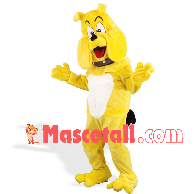 Arrogant Yellow Bulldog Mascot Costume