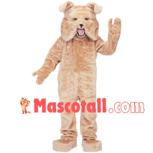 Crumpled Plush Bulldog Mascot Costume