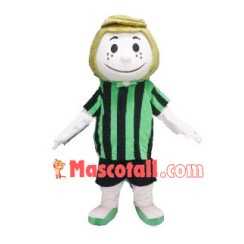 Boy In The Green Striped Shirt Mascot Costume