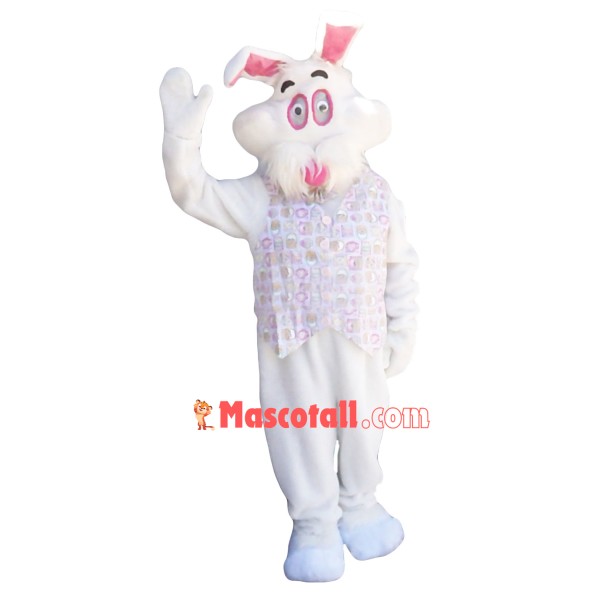 Adult Rabbit Mascot Costume In The Sequined Vest