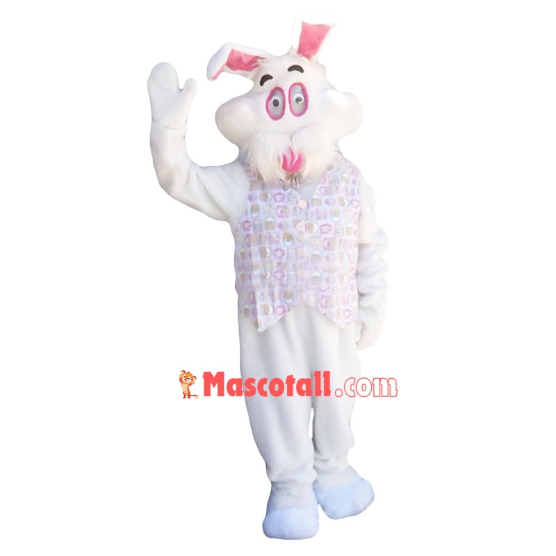 Adult Rabbit Mascot Costume In The Sequined Vest