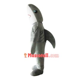 Turning Around Gray Shark Mascot Costume