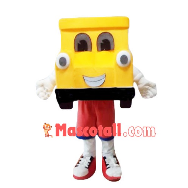 Cartoon Yellow Locomotive Mascot Costume