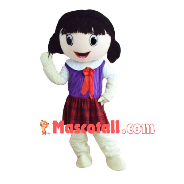 Red Scarf Girl Student Mascot Costume