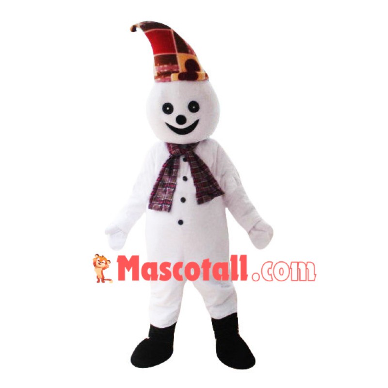 Christmas Smile Snowman Mascot Costume
