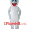 Pleased Gray Dolphin Cartoon Mascot Costume