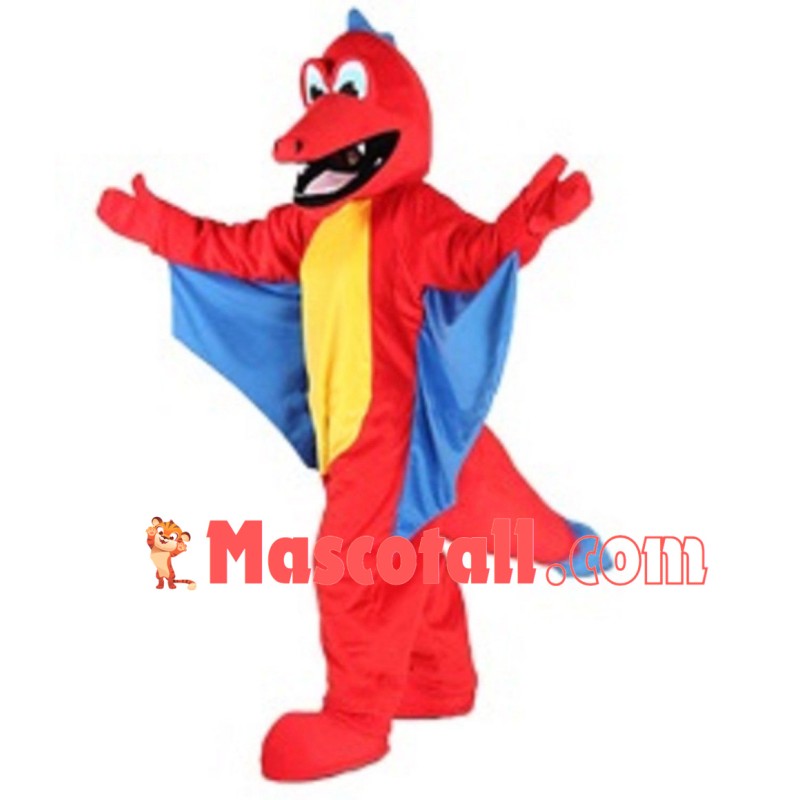 Fire Red Dragon Mascot Costume
