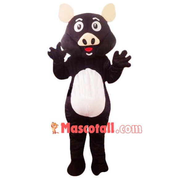 Slim Cute Black Pig Mascot Costume