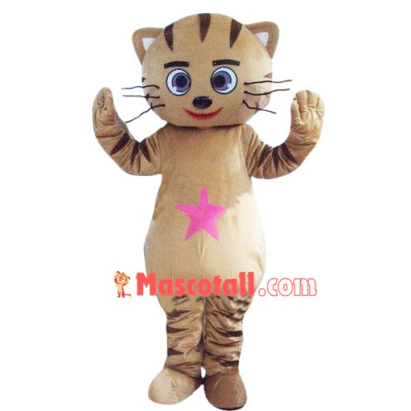 Mignon Pink Star Cat Cartoon Mascot Costume
