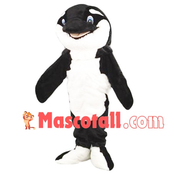 Plush Black Dolphin Mascot Costume