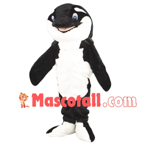 Plush Black Dolphin Mascot Costume
